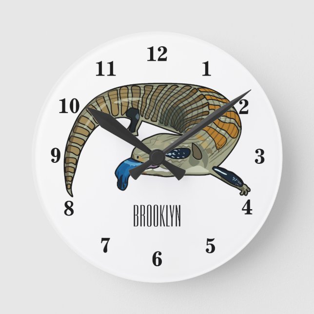 Horloge Ronde Caricature en bleu (Recto)