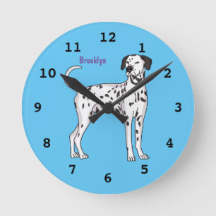Horloge Ronde Caricature pour chien dalmate