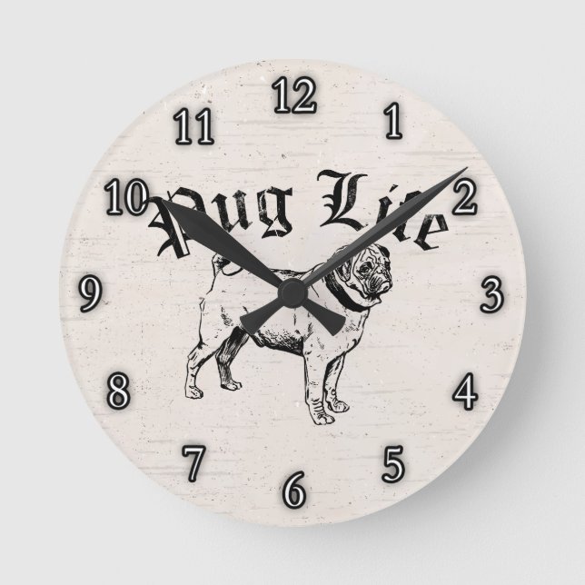 Horloge Ronde Carlin Life Funny Chien Gangster (Recto)