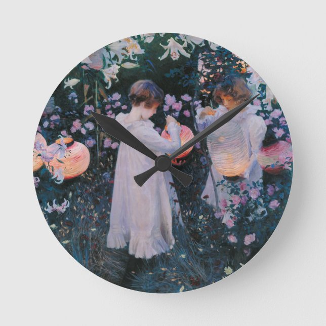 Horloge Ronde Carnation Lily Lily Rose John Singer Sargent Art (Recto)