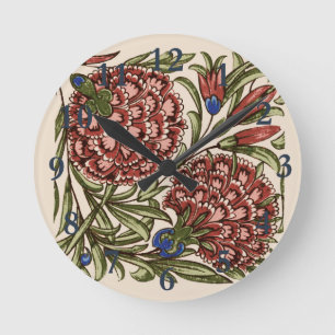 Horloge Ronde Carnation Tile Fleur Art antique