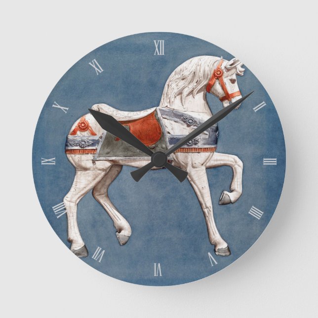 Horloge Ronde Carousel Horse par Henry Murphy  (Recto)