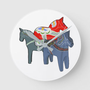 Horloge Ronde Carré Dala Horses
