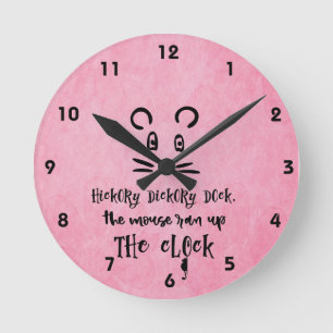 Horloge Ronde Carré de souris Hickory Dickory Dock