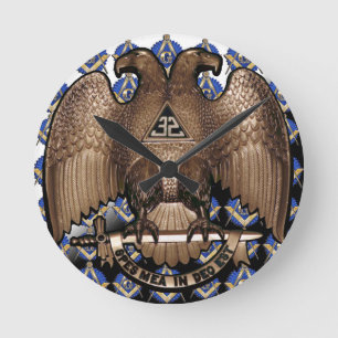 Horloge Ronde Carré et boussole écossais Diagona blanc noir de