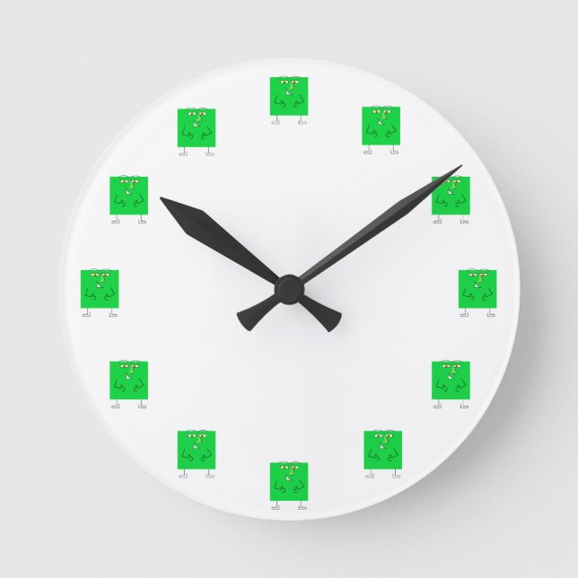 Horloge Ronde Carré vert (Recto)