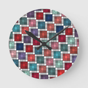 Horloge Ronde Carrés Art déco