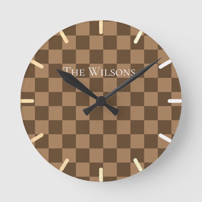 Horloge Ronde Carrés au chocolat doux (Recto)