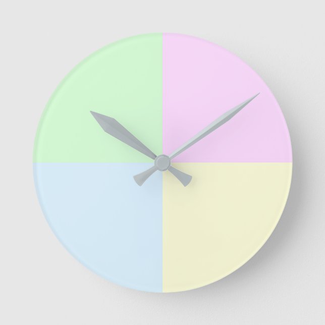 Horloge Ronde Carrés pastel moderne (Recto)