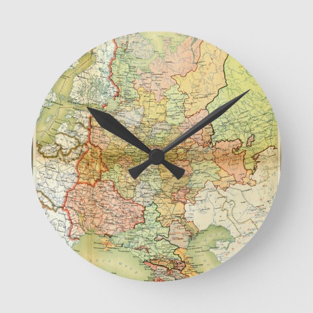 Horloge Ronde Carte 1928 de vieille Union Soviétique URSS Russie (Recto)