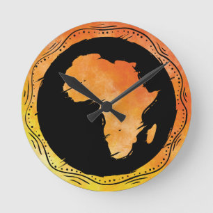 Horloge Ronde Carte Afrique