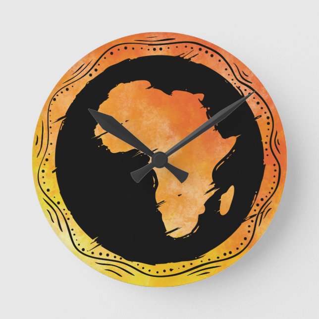 Horloge Ronde Carte Afrique (Recto)