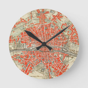 Horloge Ronde Carte ancienne de Paris France (1721–1774)