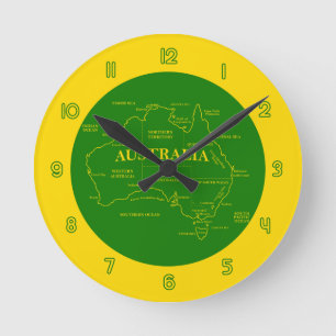 Horloge Ronde Carte australienne