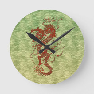 Horloge Ronde Carte cadeau de concepteur d'Imaginaires Red Drago