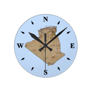 Horloge Ronde Carte d'Algérie