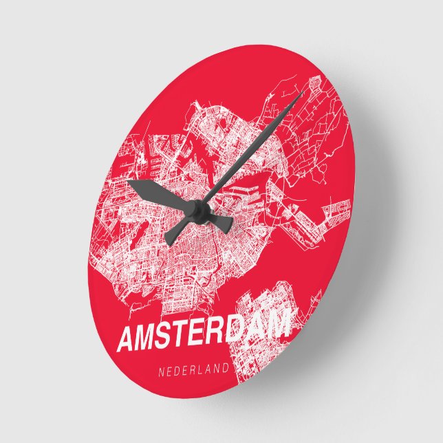 Horloge Ronde Carte d'Amsterdam (Angle)