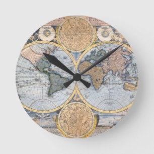 Horloge Ronde Carte d'Atlas
