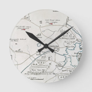 HORLOGE RONDE CARTE DE BOSTON-CONCORD, 1775