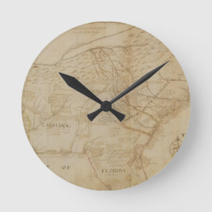 Horloge Ronde Carte de la région du sud-est de l'Amérique du