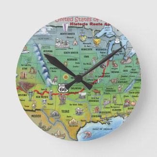 Horloge Ronde Carte de la route historique 66