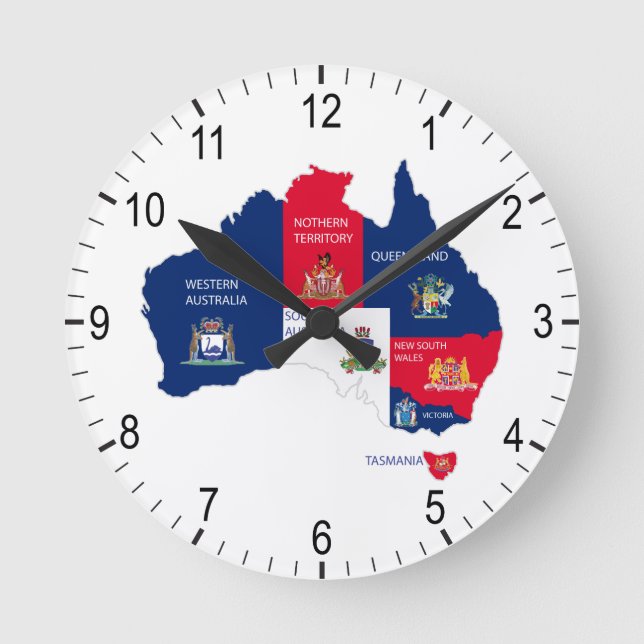 Horloge Ronde Carte de l'Australie (Recto)