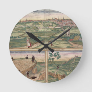 Horloge Ronde Carte de Poitiers, de "Civitates Orbis Terrarum" b