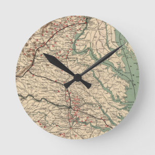 Horloge Ronde Carte des champs de bataille de la guerre civile d