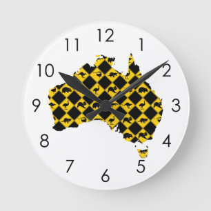 Horloge Ronde Carte des panneaux routiers d'animal de