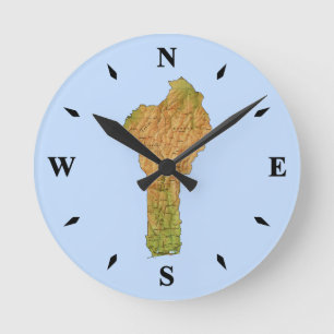 Horloge Ronde Carte du Bénin