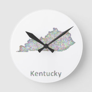 Horloge Ronde Carte du Kentucky