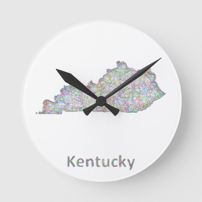 Horloge Ronde Carte du Kentucky (Recto)