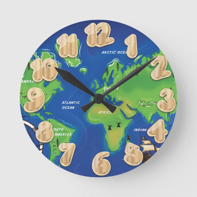 Horloge Ronde Carte du monde (Recto)