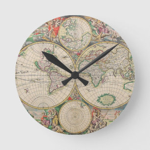 Horloge Ronde Carte du monde antique