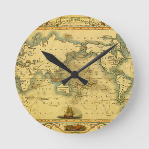 Horloge Ronde Carte du monde antique