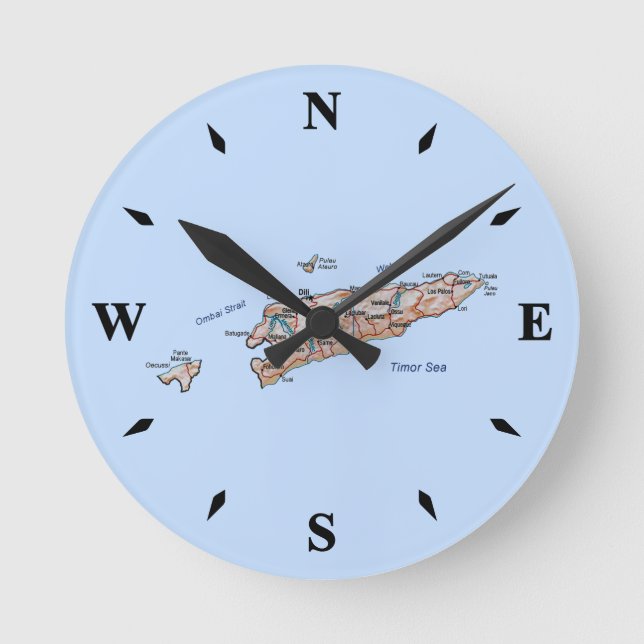 Horloge Ronde Carte du Timor oriental (Recto)