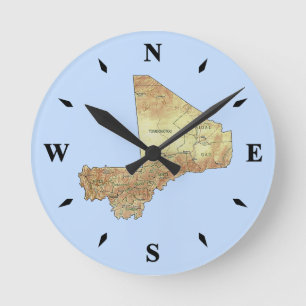 Horloge Ronde Carte Mali