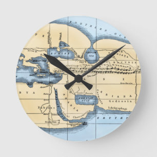 HORLOGE RONDE CARTE MONDIALE : ERATOSTHENES