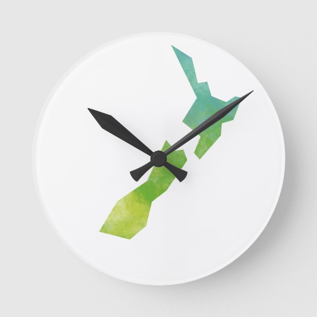Horloge Ronde Carte Nouvelle Zélande (Recto)