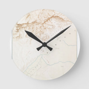 Horloge Ronde Carte topographique des ruines de Thebes Poster