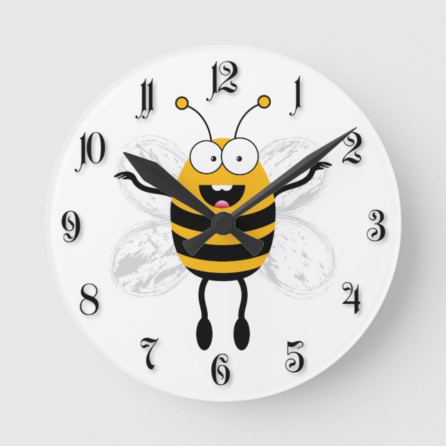 Horloge Ronde Cartoon Bee (Recto)