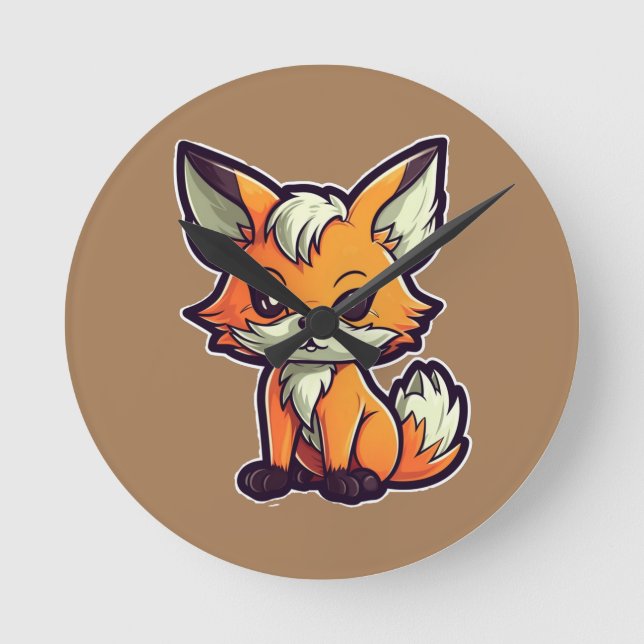 HORLOGE RONDE CARTOON FOX (Recto)