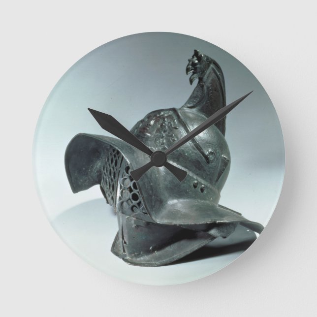 Horloge Ronde Casque en bronze de gladiateur de Thracian, (Recto)