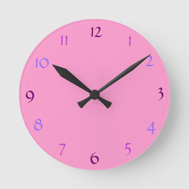 Horloge Ronde Casse-Mur moderne rose (Recto)