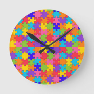 Horloge Ronde casse-tête de l'autisme