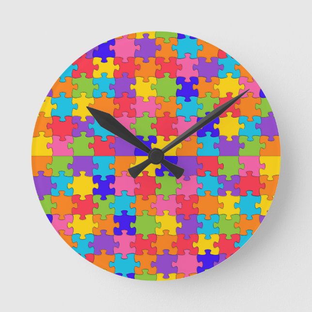 Horloge Ronde casse-tête de l'autisme (Recto)
