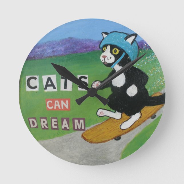 Horloge Ronde Cats Can Dream Wall Clock (Recto)