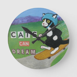 Horloge Ronde Cats Can Dream Wall Clock