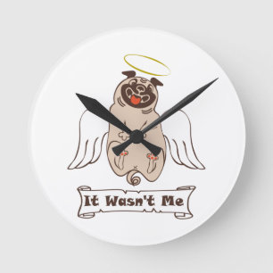 Horloge Ronde Ce n'était pas moi ange carlin drôle de citation