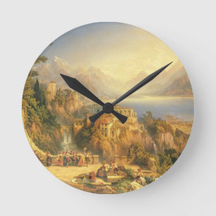 Horloge Ronde Célébrant la récolte de raisin, lac Orta, nord il